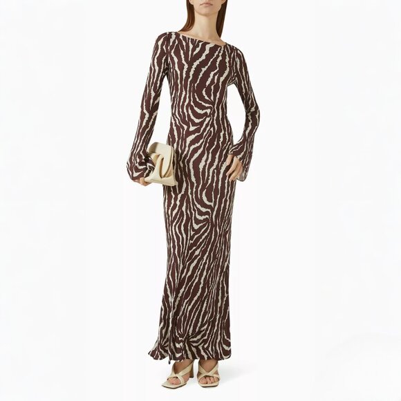 Realisation Par The Gia Bell-Sleeve Maxi Dress in Silk Jianhong Crepe - Picture 1 of 12